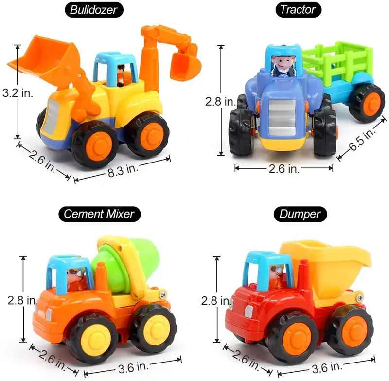 Eco-Friendly Wooden Engineering Vehicle Set – 4-Piece Construction Toy 1