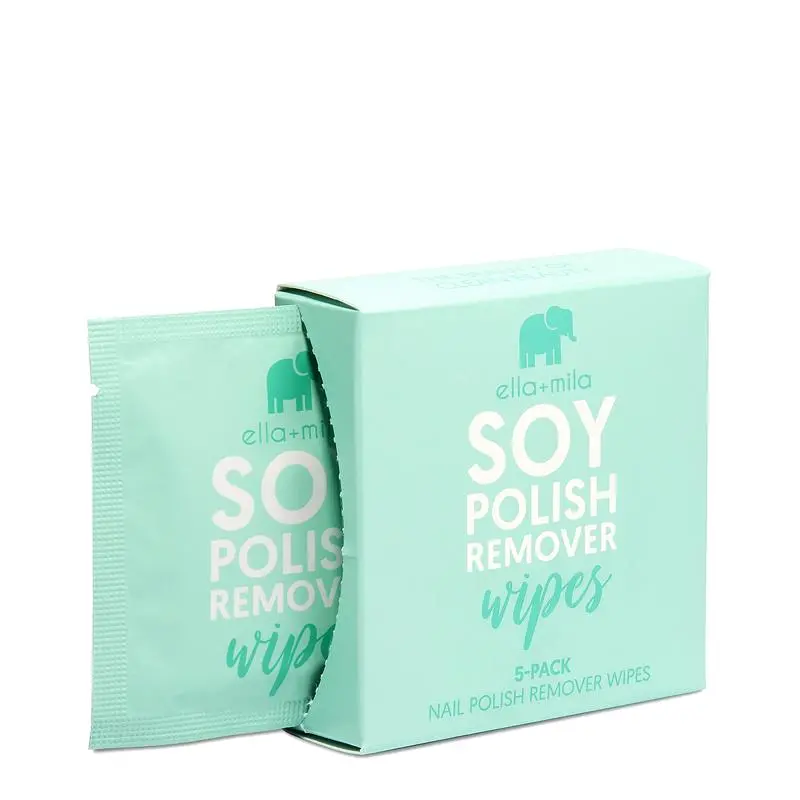 Ella+Mila Unscented Soy-Based Nail Polish Remover Wipes (5-Pack) 1