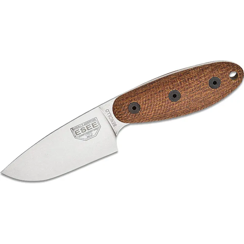 Esee Sencillo Fixed Blade – A2 Steel, 3D Burlap Micarta Handle, Kydex Sheath 1