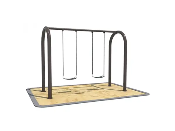 Green Gold Double Swing Set For Outdoor Playgrounds – Durable & Safe 1