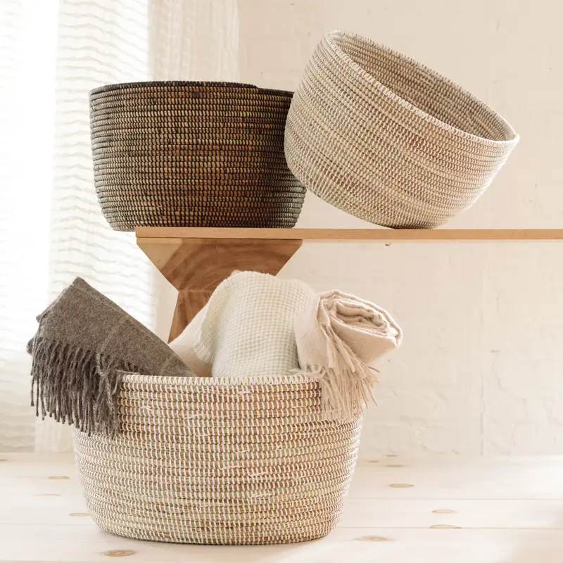 Handwoven Knitting Storage Basket 1
