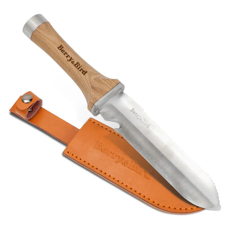 Hori Hori Garden Knife – 7.1-Inch Multi-Function Stainless Steel Blade With Leather Sheath 1