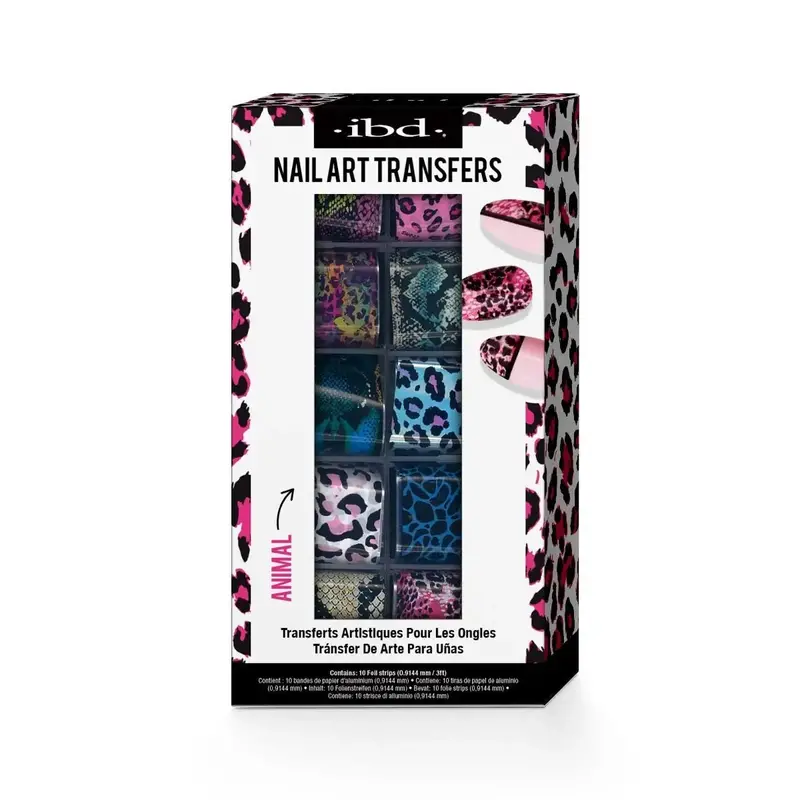 Ibd Animal Print Nail Foil & Transfer Set – Leopard, Zebra & Jungle-Themed Foils 1