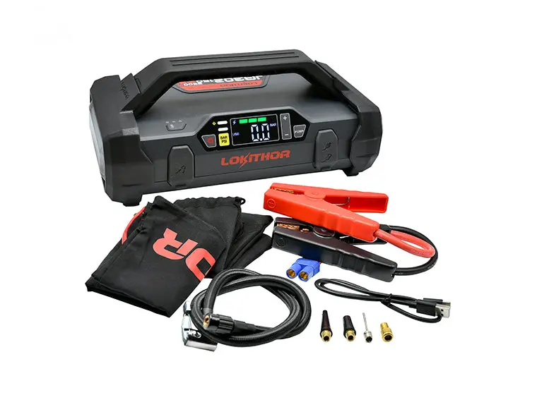 Ja302 Lokithor 2500A Portable Jump Starter With Built-In Air Compressor 1
