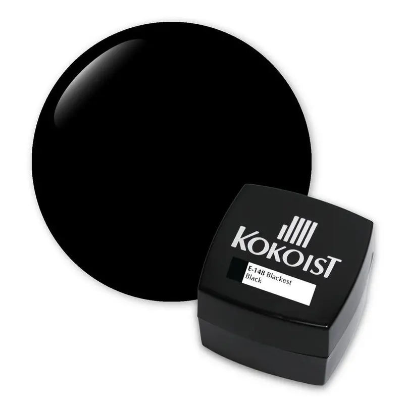 Kokoist Blackest Black Color Gel – 2.5G Ultra-Pigmented Matte Nail Lacquer (#E-148) 1
