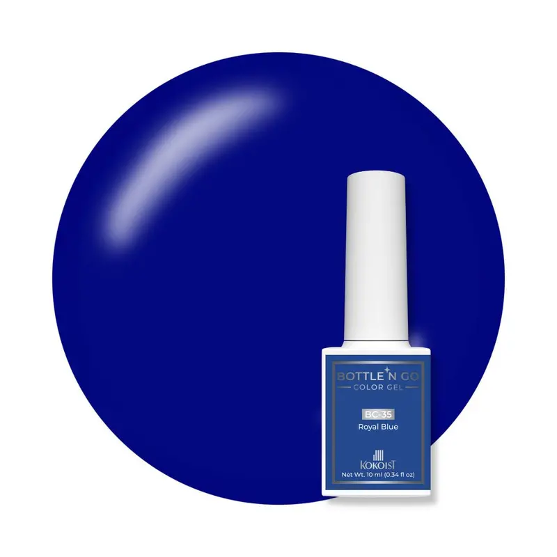 Kokoist Bottle 'N Go Color Gel Polish – Bold Royal Blue Hue 1