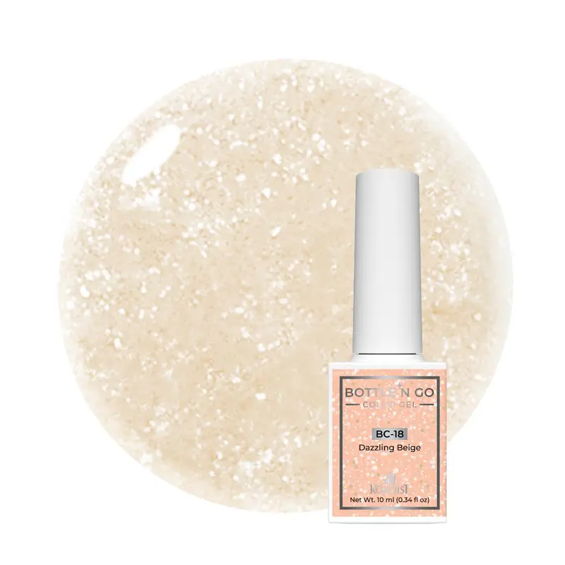 Kokoist Bottle 'N Go Color Gel Polish – Elegant Dazzling Beige 1