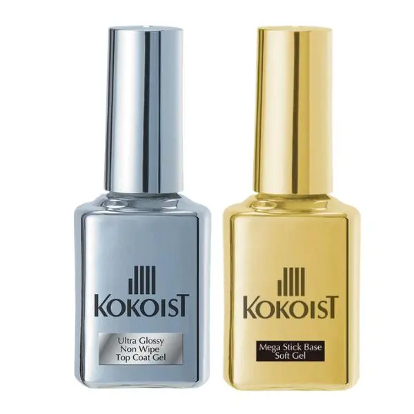 Kokoist Ultra-Glossy Non-Wipe Top Coat + Mega Stick Soft Gel Base 1