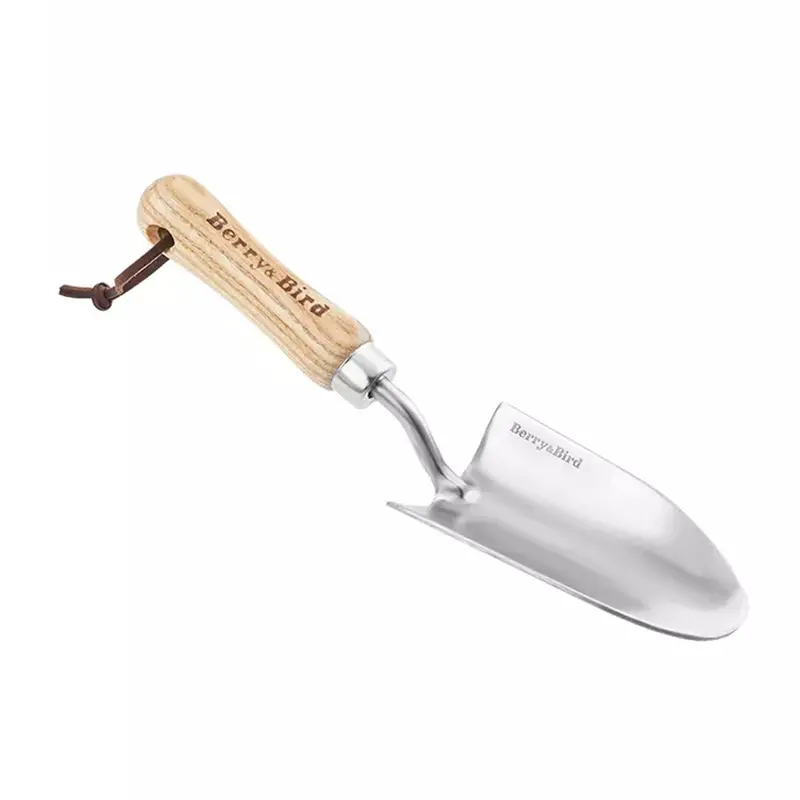 Lightweight Stainless Steel Hand Trowel – Wood Handle, 9.25" Potting Scoop 1