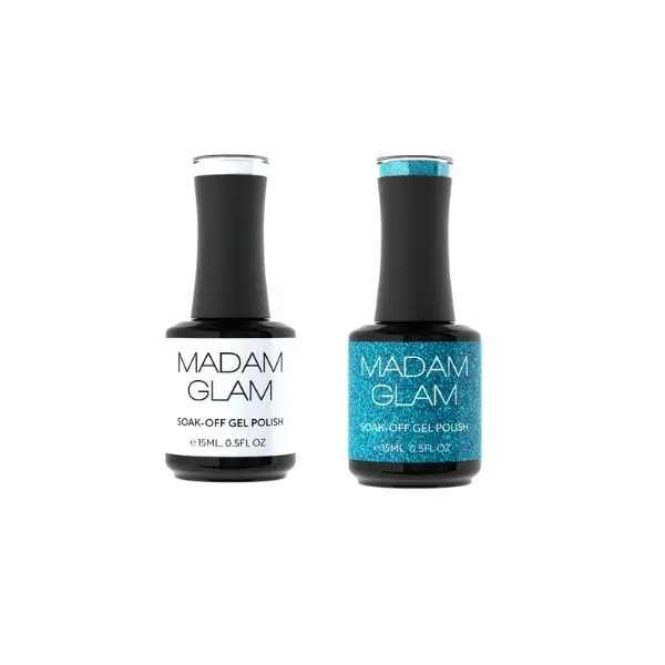 Madam Glam Bold White & Bright Blue Gel Polish Set – High-Contrast Duo 1