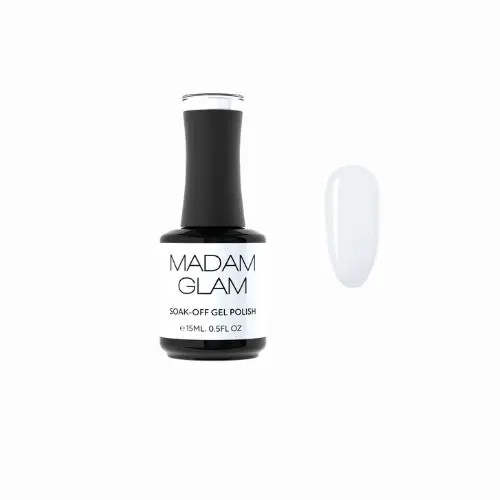 Madam Glam Bold White Gel Polish – Opaque Crisp White Nail Color 1