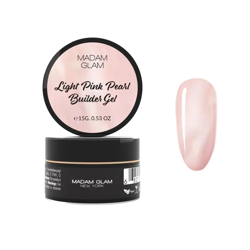 Madam Glam Light Pink Pearl Builder Gel – Natural Finish Builder 1
