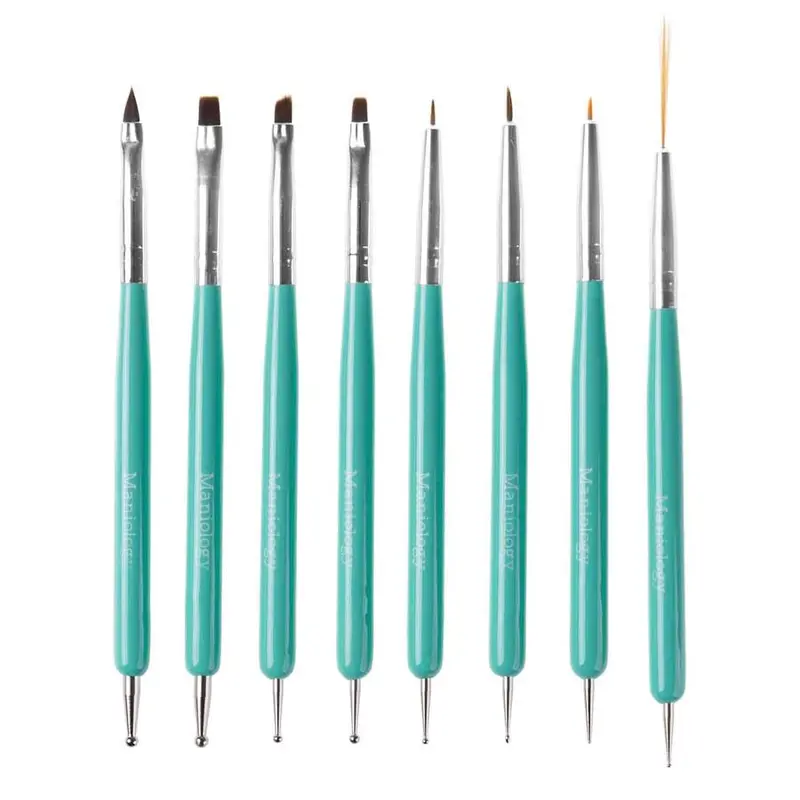 Maniology 8-Piece Dual-Ended Nail Art Brush & Dotting Tool Set 1