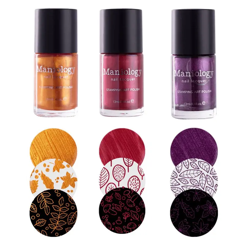 Maniology Autumn Bounty Metallic Stamping Polish Set – Seasonal Trio 1