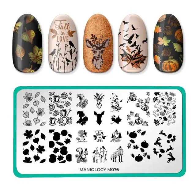 Maniology Cozy Fall Nail Stamping Plate – Cozy Campsite #M076 1
