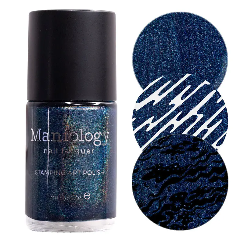 Maniology Deep Space #B505 Stamping Polish – Holographic Navy Blue Gel-Effect Formula 1