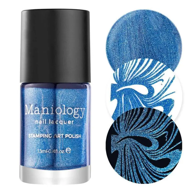 Maniology Double Bubble Stamping Nail Polish – Playful Pastel Swirl Design Ink 1