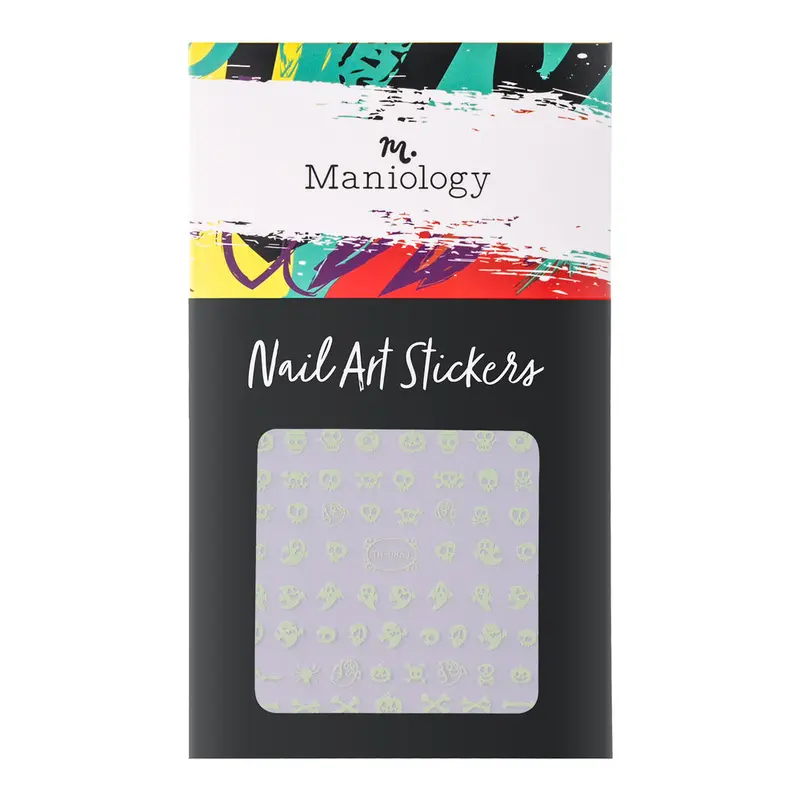 Maniology Ghost Buddies Glow Nail Stickers – Uv-Reactive Halloween Decals (#Th0863) 1