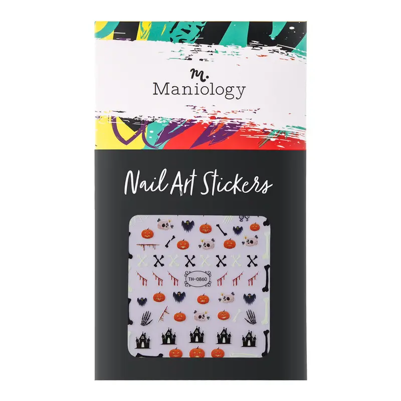 Maniology Glow-In-The-Dark Nail Art Stickers – Bones & Pumpkins (#Th0860) 1