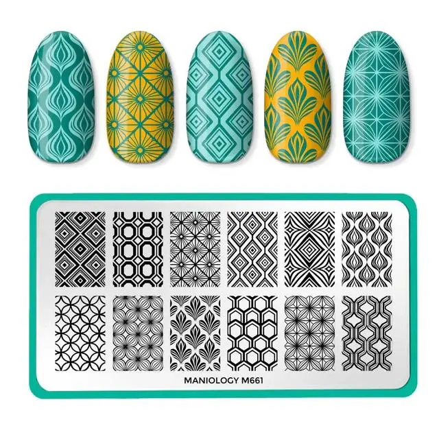 Maniology Groovy Shapes Nail Stamping Plate (M661) 1
