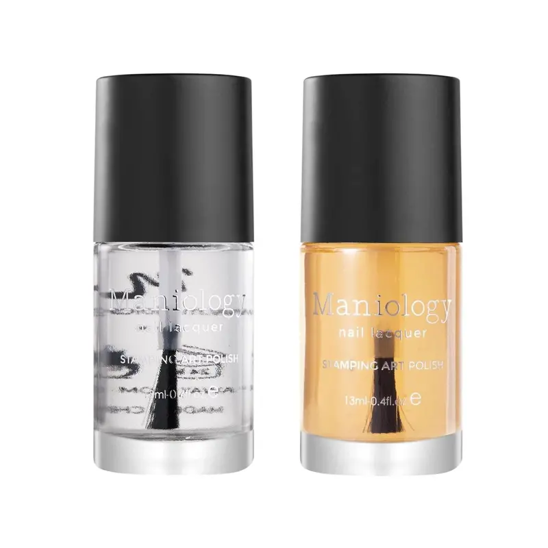 Maniology Nail Stamping Polish Set – Dual-Purpose Top & Base Coat Duo 1