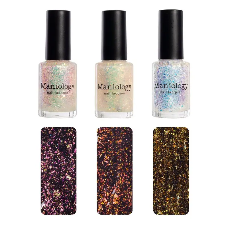 Maniology Ocean Crush Flakie Topper Set – Iridescent Summer Nail Polish Collection 1