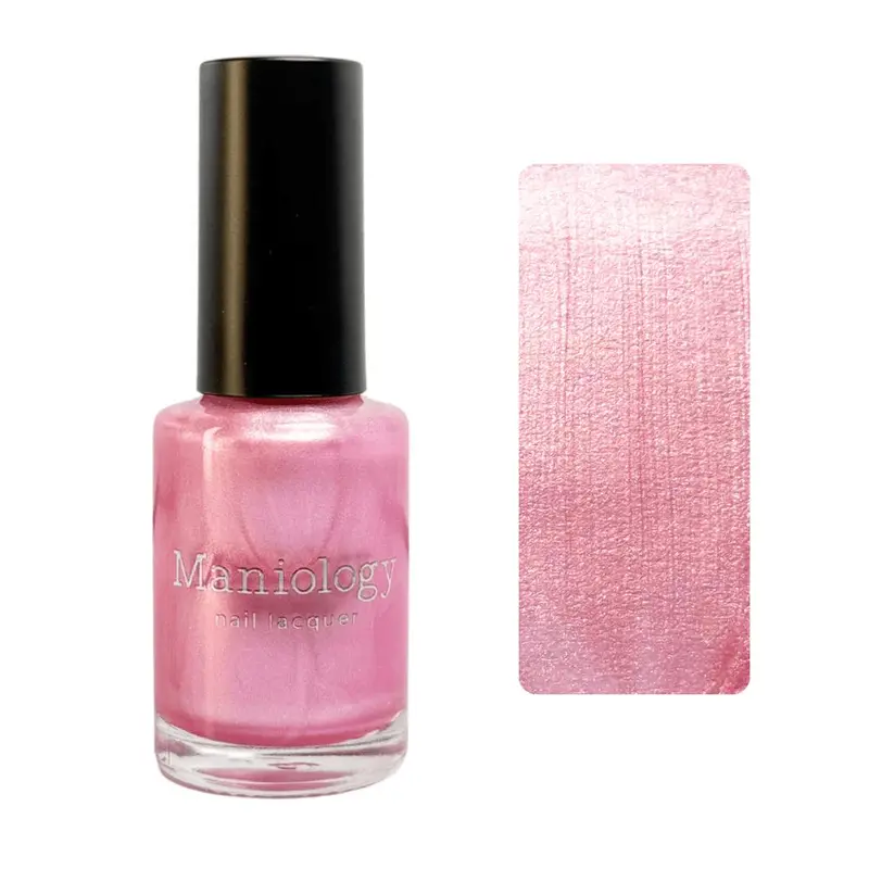 Maniology Silk And Satin Nail Stamping Polish – P174, Iridescent Pink Pearl Finish 1