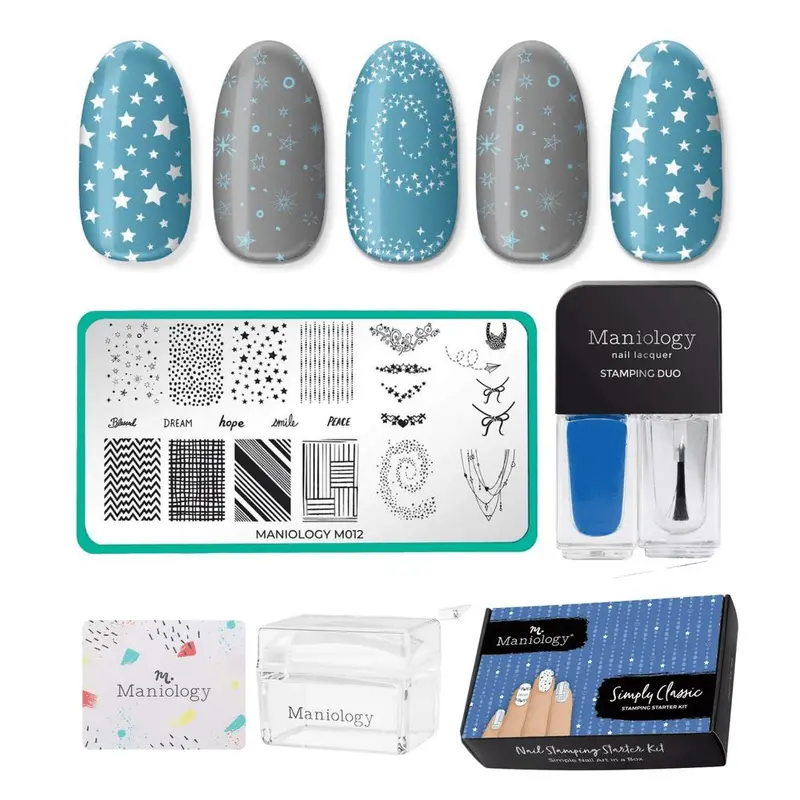Maniology Simply Classic Nail Stamping Starter Kit – All-In-One Set 1