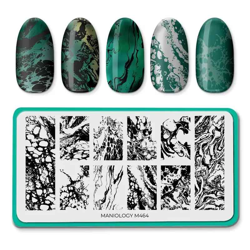 Maniology Special Fx Fluid Art Nail Stamping Plate (Design M464) 1