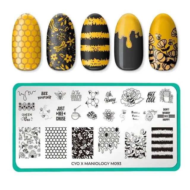 Maniology Stamping Plate – Bees Pattern (Cyo Design Contest Edition) 1