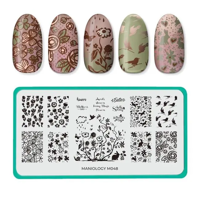 Maniology Stamping Plate – Bunny Hop Theme (Spring Occasions Series) 1