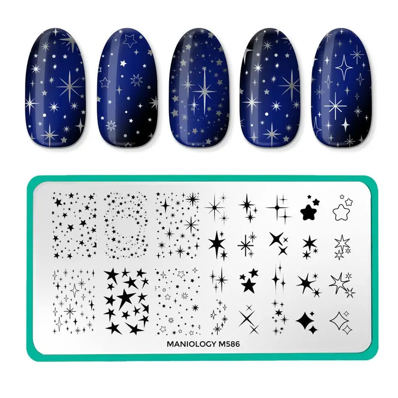 Maniology Star Showers Nail Stamping Plate (M586) 1
