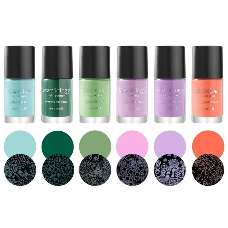 Maniology The Gardener Stamping Polish Set – 6-Piece Cream-Based Nail Art Collection 1
