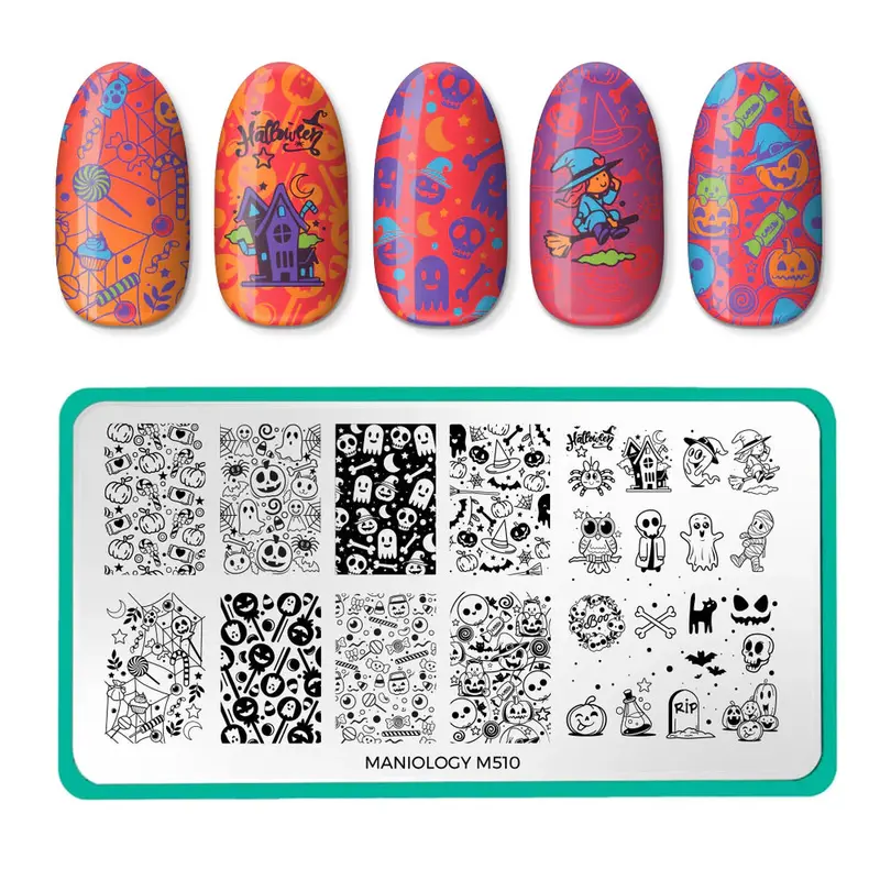 Maniology Trick Or Treat Nail Stamping Plate – Halloween Design #M510 1