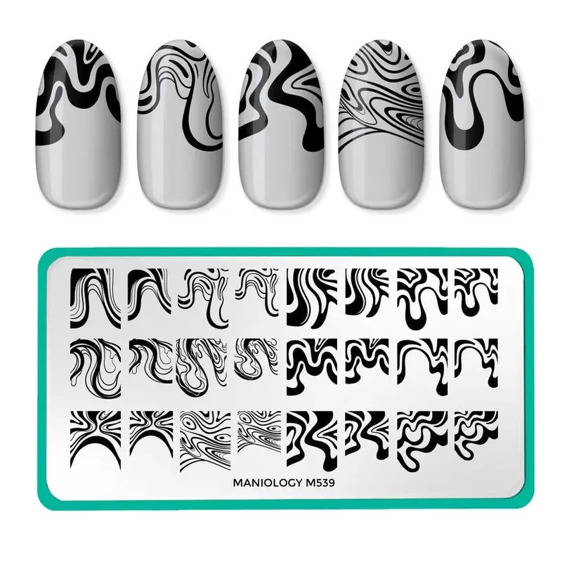 Maniology Wavy French Nail Stamping Plate (M539) 1