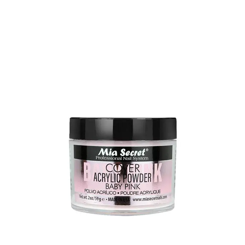 Mia Secret Cover Baby Pink Acrylic Powder – 2 Oz Delicate Pastel Nail Enhancer 1