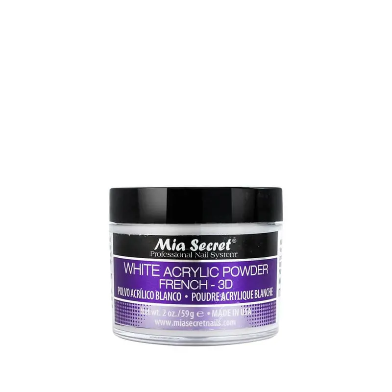 Mia Secret White Acrylic Powder – 2 Oz High-Coverage Brightening Formula 1