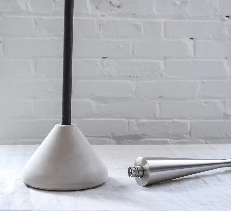 Minimalist Concrete Outdoor Torch Stand 1
