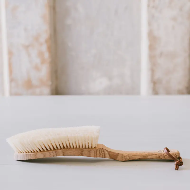 Natural Pig Bristle Hair Brush – Oiled Beechwood Handle 1