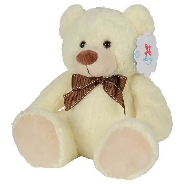 Nicotoy Sitting Bear Plush Toy With Ribbon – 26Cm 1