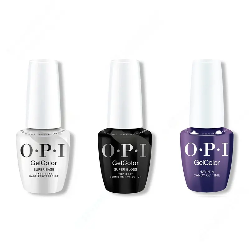 Opi Gelcolor Intelli-Gel Set: Super Base + Super Gloss Top + Havin’ A Candy Ol’ Time 1