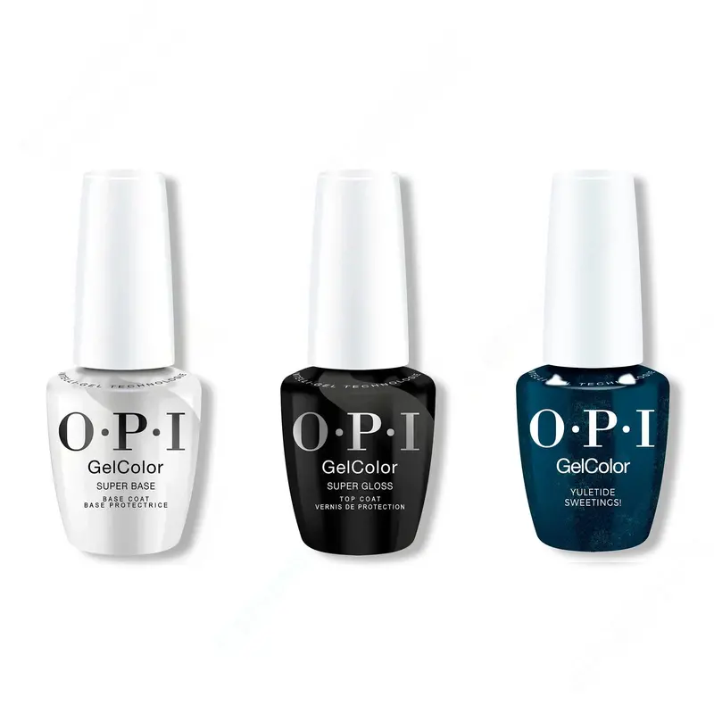 Opi Gelcolor Intelli-Gel Set: Super Base + Super Gloss Top + Yuletide Sweetings! 1