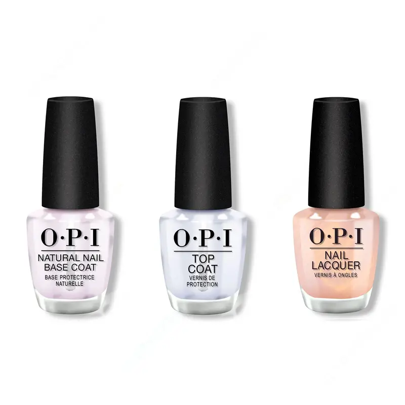 Opi Nail Lacquer Set: Base Coat, Top Coat + Mirror, Mirror On The Awe 1