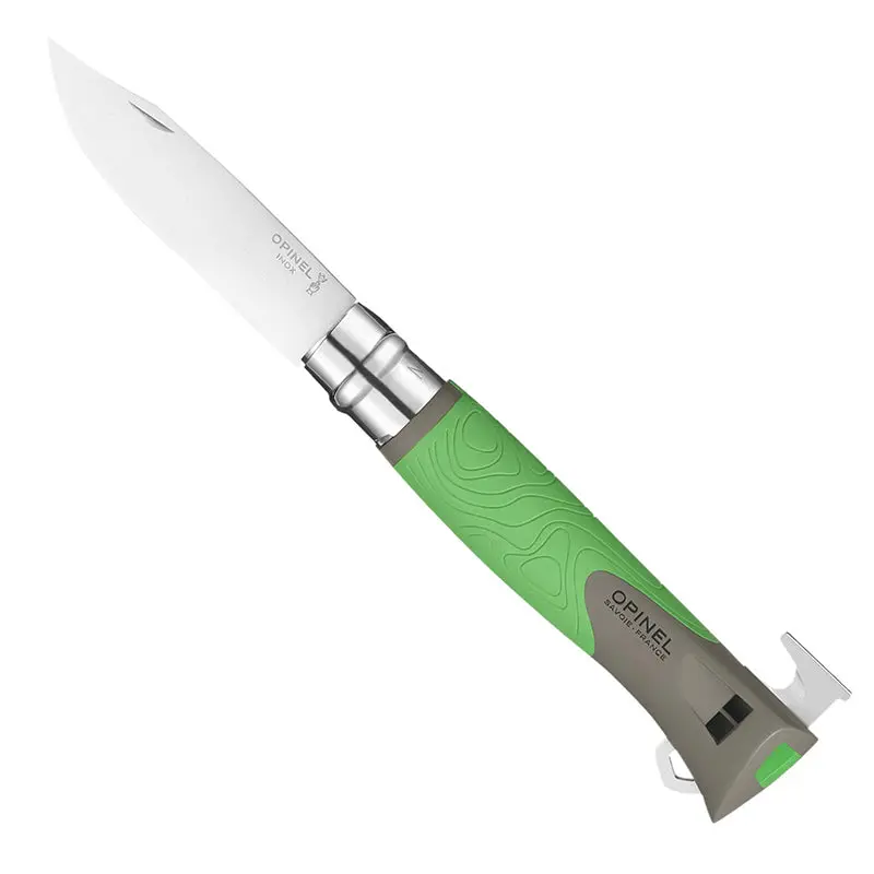 Opinel No. 12 Outdoor Explore Knife With Integrated Tick Remover – Green Handle 1