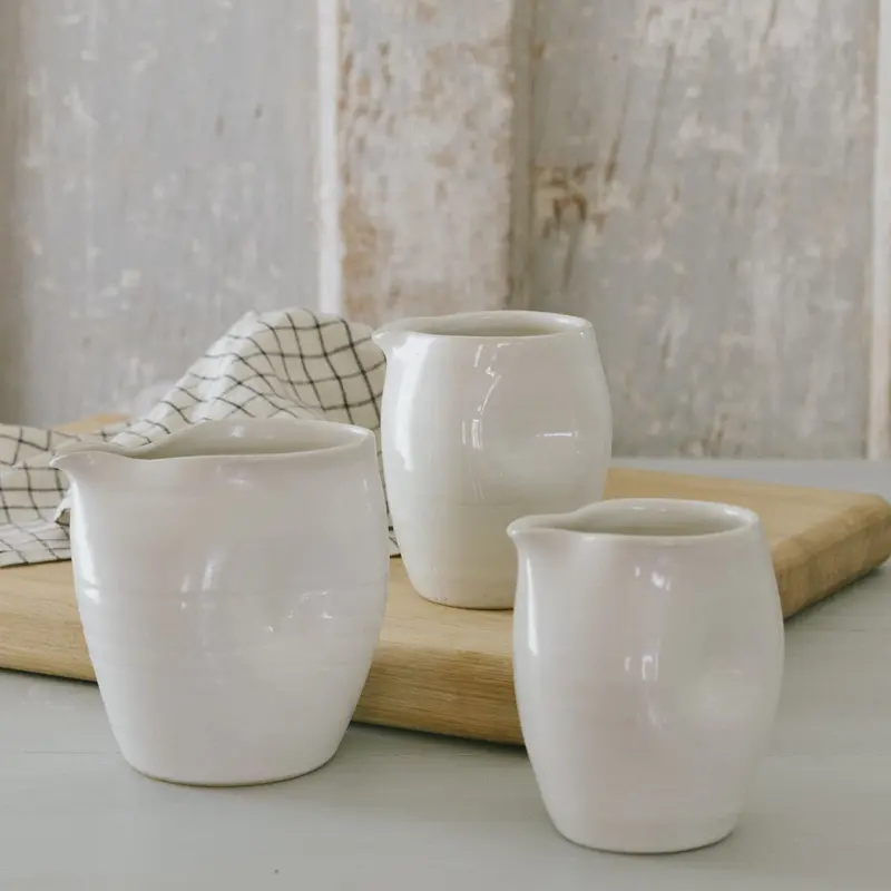 Pinched Stainless Steel Milk Pitcher 1