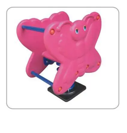 Pink Gold Butterfly-Shaped Spring Seesaw For Outdoor Play Areas 1