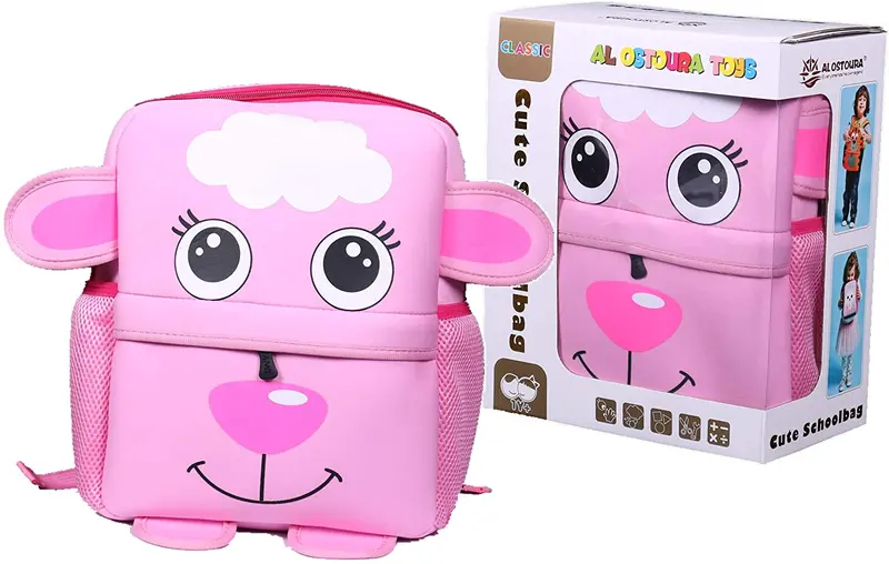 Playful Goat-Print Kindergarten Backpack 1