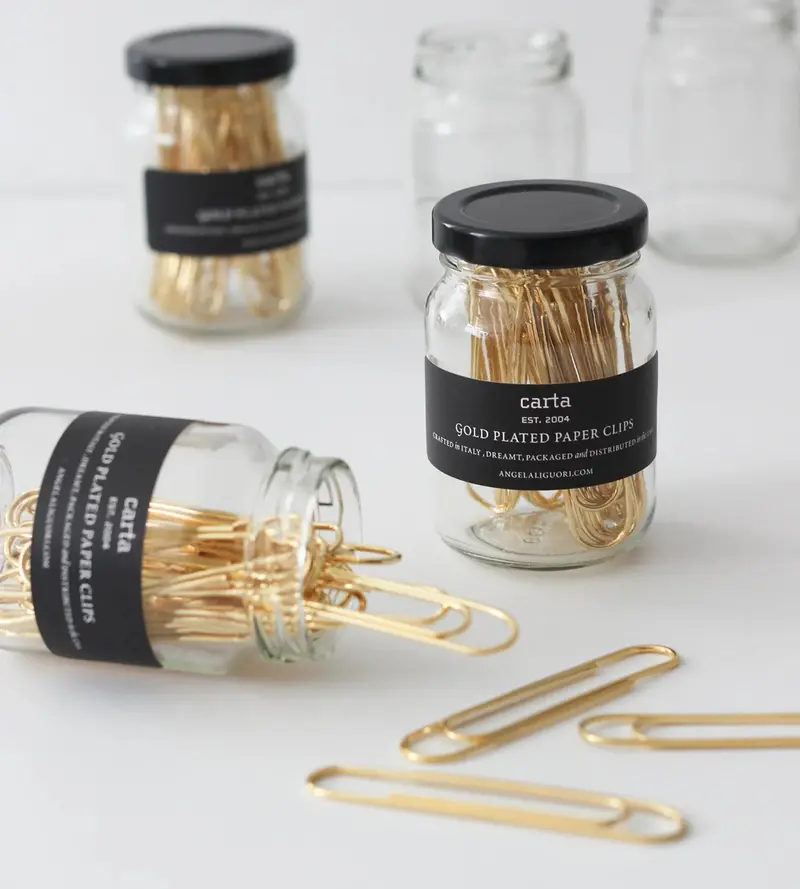 Premium Gold-Toned Paper Clips – Pack Of 12 1
