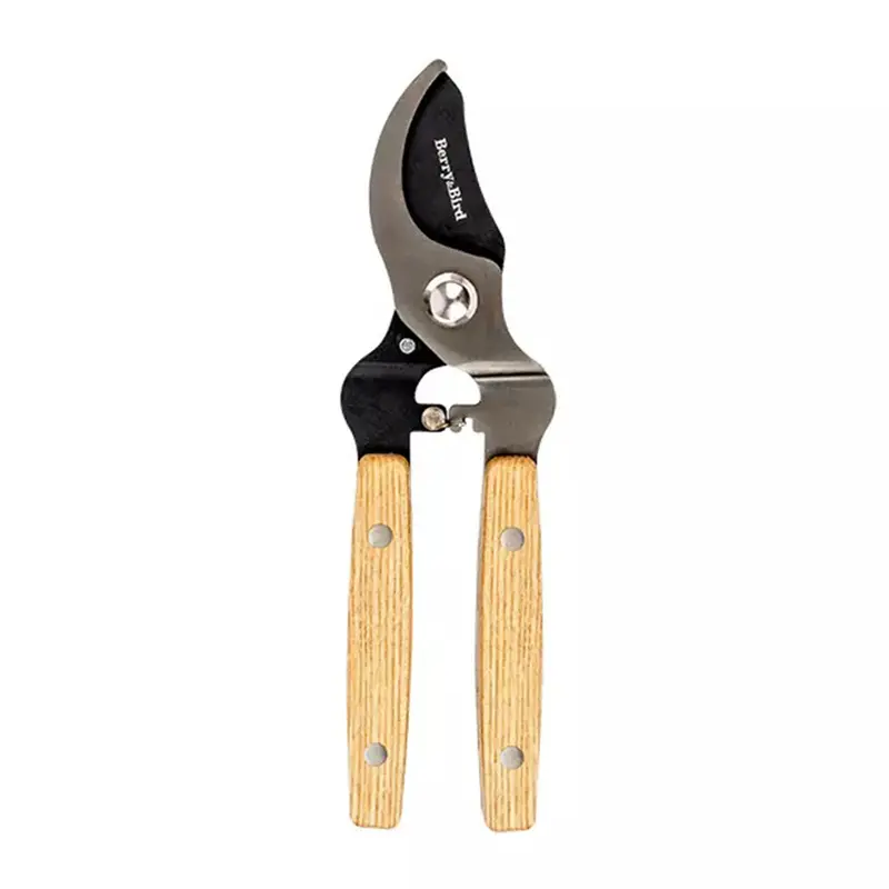 Pruning Shears – Sk5 Carbon Steel Blades, Wood-Handle Design (7.68") 1