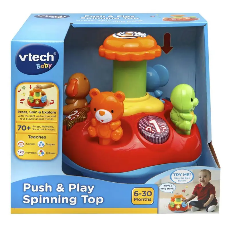 Push-Activated Spinning Top Toy For Early Motor Skill Development 1